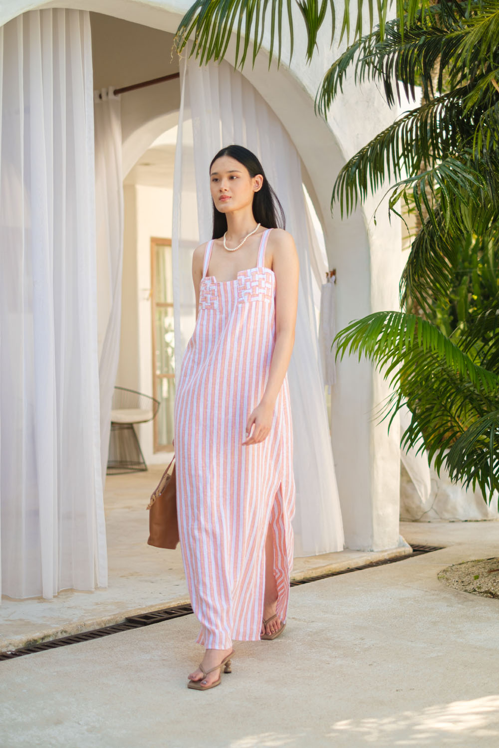 Keane Maxi Dress - Stripe Orange
