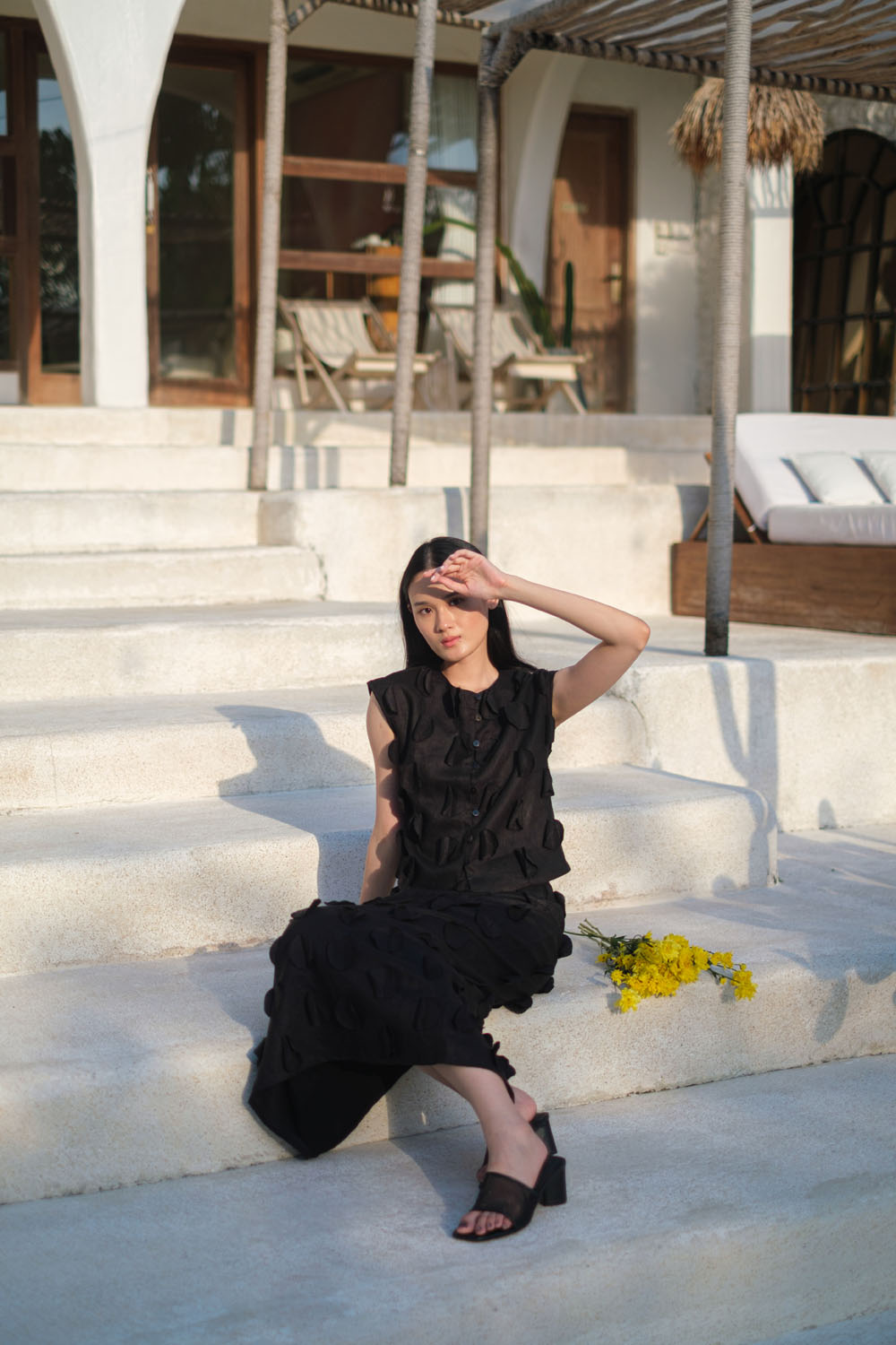 Luna Skirt - Linen Black