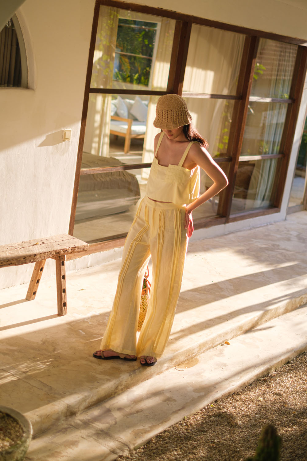 Mirror Trouser - Linen Cream